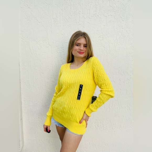 St. John's Bay Sweaters - St. John’s Bay yellow woman’s sweater NWT size M knit top jacket